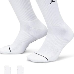 Nike Jordan Everyday Crew 3 Pack Socks DX9632-100 Dri-Fit White SZ L (8-12)